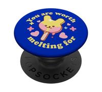 Adorable Lapin glacé « You are Worth Melting for Love » PopSockets PopGrip Adhésif