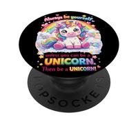 Adorable Licorne Always Be Yourself Pastel Rainbow Cloud Kawaii PopSockets PopGrip Adhésif