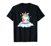Adorable Licorne Arc-en-Ciel endormie sur Nuage avec étoiles T-Shirt