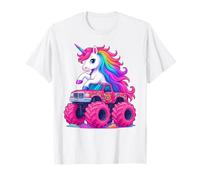 Adorable licorne chevauchant un monstre rose pour anniversaire d'enfant T-Shirt