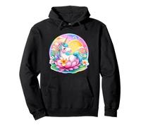 Adorable licorne dans un paysage de fleur de lotus 1 - Fan Fun Sweat à Capuche
