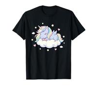 Adorable Licorne endormie sur Un Nuage avec étoiles et cœurs T-Shirt