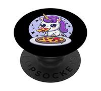 Adorable Licorne grignotant sur Une Pizza, Produit Amusant PopSockets PopGrip Adhésif