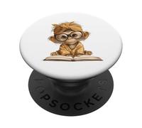 Adorable Livre de Lecture bébé Singe Animal Intelligent PopSockets PopGrip Adhésif