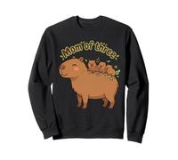 Adorable Maman Capybara Portant des bébés drôle de Vie fête des mères Sweatshirt