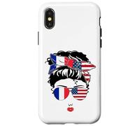 Adorable Maman française américaine Fille sœur France Bastille Day Coque pour iPhone X/XS