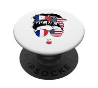 Adorable Maman française américaine Fille sœur France Bastille Day PopSockets PopGrip Adhésif