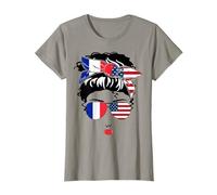 Adorable Maman française américaine Fille sœur France Bastille Day T-Shirt