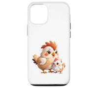 Adorable Maman Poule et bébé Poussin Dessin animé Coque pour iPhone 12/12 Pro