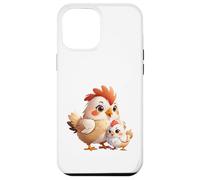 Adorable Maman Poule et bébé Poussin Dessin animé Coque pour iPhone 12 Pro Max