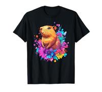 Adorable marmotte avec fleurs colorées T-Shirt