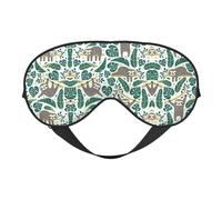 Adorable masque de sommeil réversible avec imprimé paresseux, idéal pour le camping, la méditation et les quarts de travail, ajustement parfait, pas de fuite de lumière