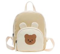 Adorable mini sac à dos de dessin animé pour enfants, garçons et filles, sac léger en toile pour tout-petits, parfait pour l'école et le quotidien Transport Chien Cabine Air France (Khaki, One Size)