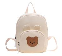 Adorable mini sac à dos de dessin animé pour enfants, garçons et filles, sac léger en toile pour tout-petits, parfait pour l'école et le quotidien Transport Chien Cabine Air France (White, One Size)