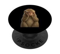 Adorable Monkey Pensive Pose Image PopSockets PopGrip Adhésif