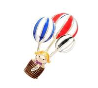 Adorable Montgolfière Fille Broche En Alliage Insigne Émaillé Accessoires Décoratifs Pour Robes Manteaux Sacs Épingle Décorative Vêtements Polyvalents Épingle En Émail