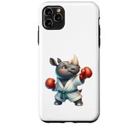Adorable Motif Animal de rhinocéros Boxe, Arts Martiaux Coque pour iPhone 11 Pro Max