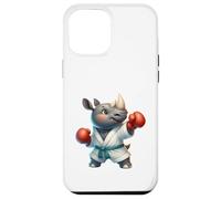 Adorable Motif Animal de rhinocéros Boxe, Arts Martiaux Coque pour iPhone 12 Pro Max