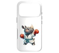 Adorable Motif Animal de rhinocéros Boxe, Arts Martiaux Coque pour iPhone 17 Pro