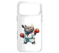 Adorable Motif Animal de rhinocéros Boxe, Arts Martiaux Coque pour iPhone 17 Pro Max