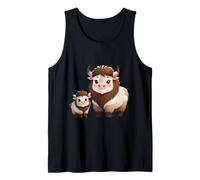 Adorable Motif Animal de Yak et de Veau de Dessin animé Débardeur