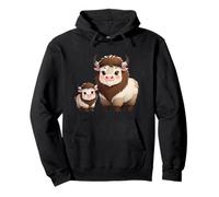 Adorable Motif Animal de Yak et de Veau de Dessin animé Sweat à Capuche