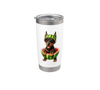 Adorable motif de chien Rottweiler en forme de pastèque Gobelet isotherme en acier inoxydable double paroi