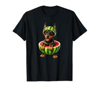 Adorable Motif de Chien Rottweiler en Forme de pastèque T-Shirt