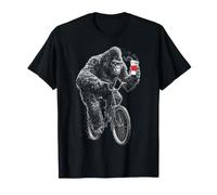 Adorable Motif Gorille café Animal vélo T-Shirt