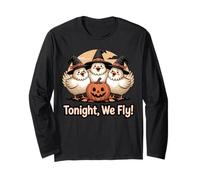 Adorable Motif Poulet sorcière Tonight We Fly Halloween Manche Longue