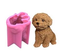Adorable moule de chiot - figurine en silicone assise, forme de moulage flexible | moule artistique en résine époxy, plateau de texture animal transparent pour décoration de la maison,