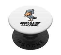 Adorable Oiseau Manga Cigogne mais Dangereux PopSockets PopGrip Adhésif