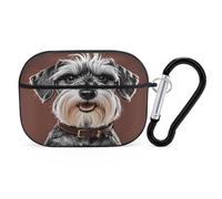 Adorable organisateur d'écouteurs Schnauzer - Housse de protection antichoc pour Airpods Pro 2ème génération - Avec mousqueton - Noir