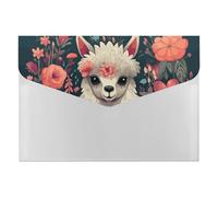 Adorable organiseur de documents en accordéon floral à 6 poches avec étiquettes, dossiers de documents de voyage, enveloppes en plastique avec fermeture à pression, 33 x 23 cm