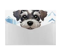 Adorable organiseur de documents en accordéon Schnauzer à 6 poches avec étiquettes, dossiers de documents de voyage, enveloppes en plastique avec fermeture à pression, 33 x 23 cm