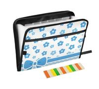 Adorable organiseur de fichiers accordéon bleu en forme de nœud avec fermeture éclair 13 poches format A4