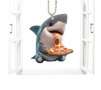 Adorable ornement animal de voiture, ornement de requin pour voiture, ornement de voiture en acrylique 2D, pendentif animal d'arbre de Noël pour décoration de sac