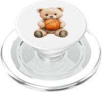 Adorable Ours en Peluche Aquarelle Joueur de Basket-Ball PopSockets PopGrip pour MagSafe