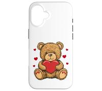 Adorable ours en peluche avec coeur - Peluche d'amour Coque pour iPhone 16