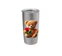 Adorable ours en peluche en forme de rose rouge Mania Gobelet isotherme en acier inoxydable double paroi