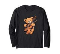Adorable ours en peluche jouant d'un violoncelliste Manche Longue