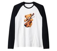 Adorable ours en peluche jouant d'un violoncelliste Manche Raglan