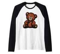 Adorable Ours en Peluche Marron Vintage Manche Raglan