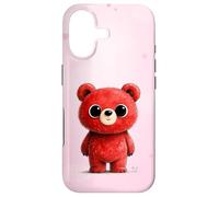 Adorable Ours en Peluche Rouge Kawaii esthétique Coque pour iPhone 17