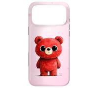 Adorable Ours en Peluche Rouge Kawaii esthétique Coque pour iPhone 17 Pro Max