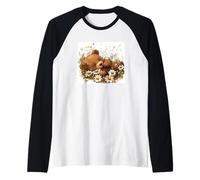 Adorable Ours endormi dans Un Costume de Marguerites pour la Saison de Floraison Manche Raglan