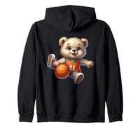 Adorable Ours Joueur de Basket-Ball Hoop Sport Cartoon Cub Sweat à Capuche