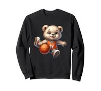 Adorable Ours Joueur de Basket-Ball Hoop Sport Cartoon Cub Sweatshirt