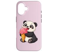 Adorable Ours Panda Kawaii avec Glace été Coque pour iPhone 16