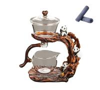 Adorable Panda Teapot Infuser with Magnetic Locking Lid,Heat Resistant Loose Leaf Tea & Coffee Brewer,Cute Stovetop Safe Kettle for Home,Kitchen,Office,Travel or Gifts (transparent)